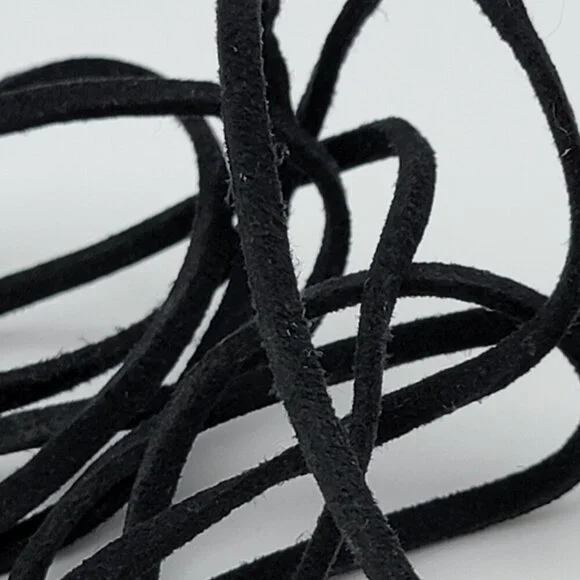 Vanessa Mooney Bolo Tassel Lariat Necklace Black Soft Leather Gold Plated New - Picture 5 of 6